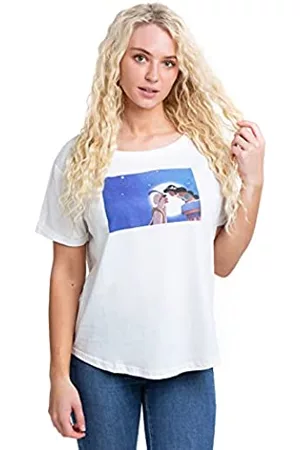 Disney Damen Shirts - Damen Aladdin and Jasmine T-Shirt, Weiß (White White), 36 (Herstellergröße: Small)