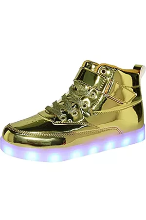 Voovix Unisex LED Schuhe Light Up Schuhe High Top für Damen Herren