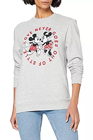 Disney Damen Sweatshirts - Damen mickey Sweatshirt, Grau (Heather Grey Hgy), S EU