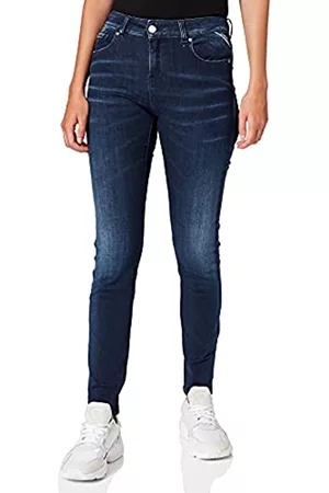 Replay Damen Stretch Jeans - Damen Faaby White Shades Jeans, 007 Dark Blue, 28W / 32L