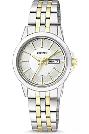 Citizen Damen Analog Quarz Uhr mit Edelstahl Armband EQ0608-55AE