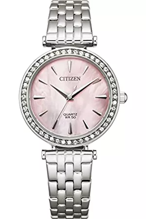 Citizen Damen Analog Quarz Uhr mit Edelstahl Armband ER0210-55Y