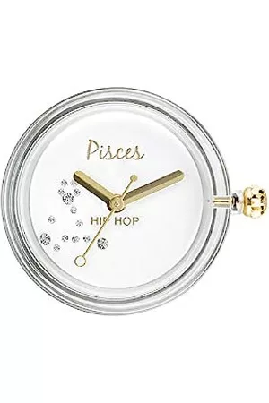 Hip Starlight Damen Uhr Plastik Weiß Pisces mit Steinen besetzt, Durchmesser: 32 mm, Wasserdichtigkeit: 3 Bar