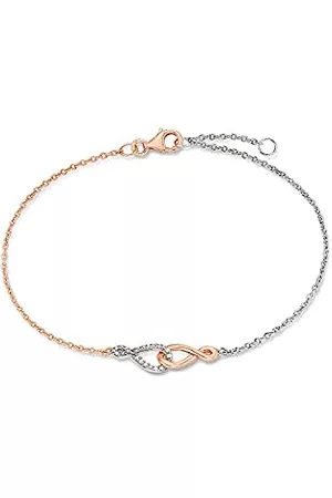 Amor Damen Armbänder - Armband 925 Sterling Silber Damen Armschmuck, mit Zirkonia synth, 19+2 cm, Bicolor, Infinity, Kommt in Schmuck Geschenk Box, 9271276