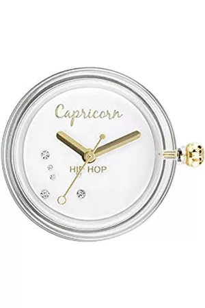 Hip Damen Uhren - Starlight Damen Uhr Plastik Weiß Capricorn mit Steinen besetzt, Durchmesser: 32 mm, Wasserdichtigkeit: 3 Bar, HC0175