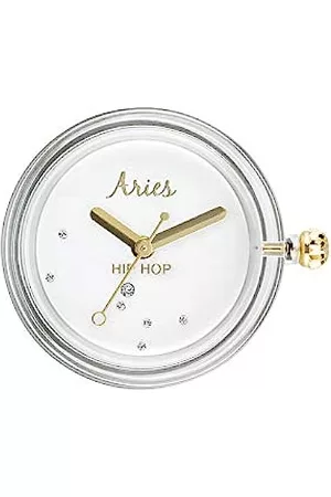 Hip Damen Uhren - Starlight Damen Uhr Plastik Weiß Aries mit Steinen besetzt, Durchmesser: 32 mm, Wasserdichtigkeit: 3 Bar, HC0166