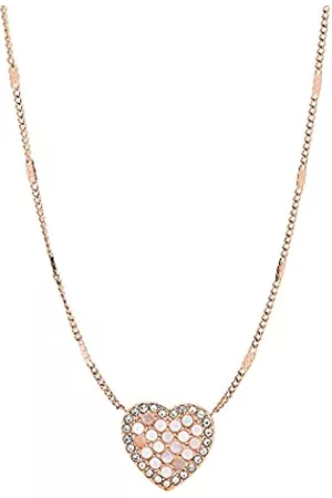 Fossil Damen Halsketten - Damenkette Val Mosaic Heart Edelstahl roségoldfarben, JF03164791
