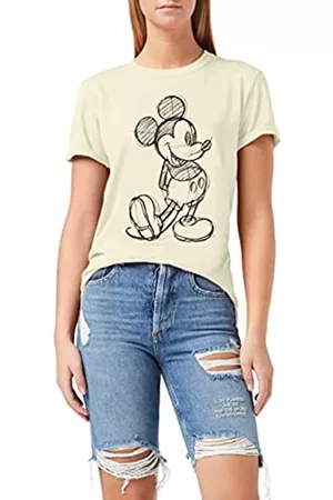 Disney Damen Shirts - Damen Mickey Mouse Sketch T-Shirt, natürliches weiß, 38