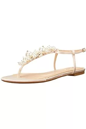Badgley Mischka Damen Larissa Flache Sandale, champagnerfarben, 40 EU