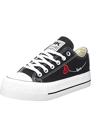 British Knights Damen Kaya Low Sneaker, Black Heart, 40 EU