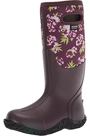 Bogs Damen Mesa Stiefel Gummistiefel, Pfingstrosen-Druck, Burgunderrot, 39 EU