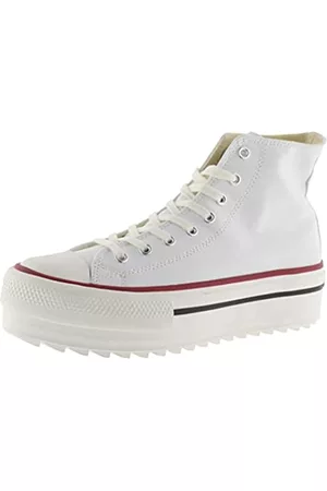 victoria Damen Vintage Schuhe - Damen High-top 1061121-WOMEN HIGH-TOP TRIBU PLATTFORM Canvas & GEZACKTE Laufsohle & Retro-Logo Blanco 40