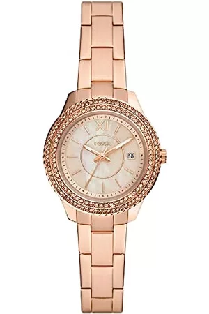 Fossil Damen Damenuhr Stella, 30mm, Gehäusegröße, Quarzswerk, Edelstahlarmband