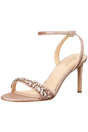 Badgley Mischka Damen Dallyce Sandale mit Absatz, Rosegold Glitter, 39.5 EU