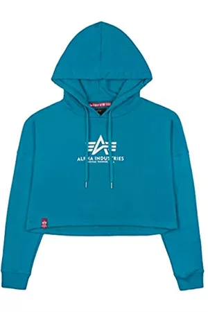 Alpha Industries Damen Sweatshirts - Damen Basic Hoody COS Wmn Kapuzenpullover, Blue Lagoon, XS