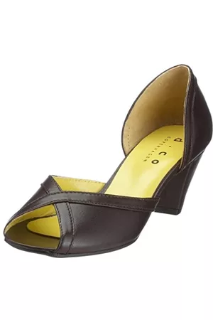 d.co Damen Pumps - WF157, Open toe pump, Womens Fashion, EU 39, Brown