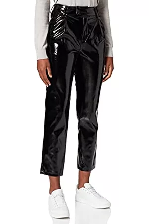 JACK & JONES Damen Chinos - Women's JJXX JXCATIE Faux Leather Pants NOOS Chino, Black/Detail:Shiny, M