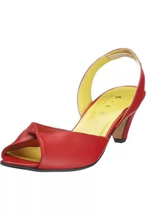 d.co Damen Pumps - WF1250, Open toe pump, Womens Fashion, EU 41, Red