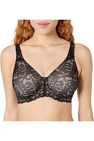 Maidenform Damen BHs & Bustiers - Damen Beautiful Support Lace Bra Minimizer BH, Black/Champagne Shimmer, 95C