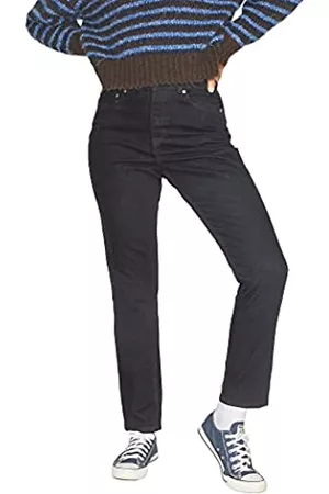 JACK & JONES Damen Straight Jeans - JJXX Damen JJXX JXSEOUL STRAIGHT MW CC3004 NOOS Jeans, Black Denim, 27/32