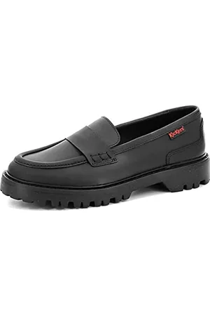 Kickers Damen Loafers - Damen Loafer Deck Mokassin, Schwarz, 40 EU