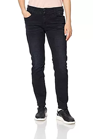 Timezone Damen Slim Jeans - Damen Enyatz Slim Jeans, Schwarz (Black Diamond Wash 9047), W28/L34