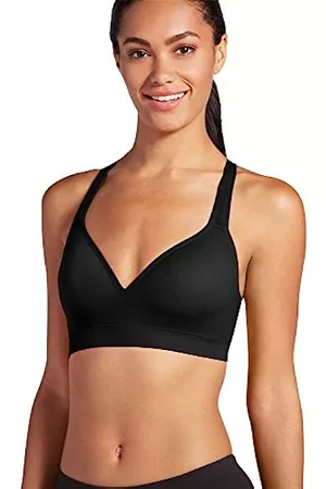 Jockey Damen Sport BHs - Nahtloser Damen-BH mit geformten Körbchen, tiefschwarz, Medium