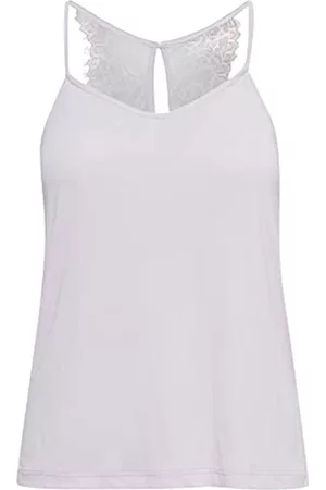 Ichi Damen Shirts - IHLIKE TO3 Jersey Top Damen Shirt mit Spaghettiträgern und Spitzen-Detail auf dem Rückteil, Größe:XL, Farbe:Lavender Fog (133820)