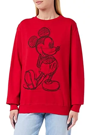 Disney Damen Sweatshirts - Damen Mickey Sketch Sweatshirt, Rot (Red Red), 12/ L
