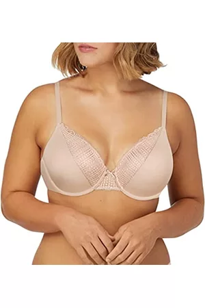 Maidenform Damen Bügel BHs - Damen Bequemer, weicher Bügel vollständiger Abdeckung 09404 T-Shirt-BH, Sandshell, 85C