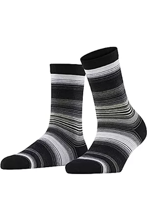 Burlington Damen Socken & Strümpfe - Damen Socken Stripe W SO Baumwolle gemustert 1 Paar, Schwarz (Black 3000), 36-41