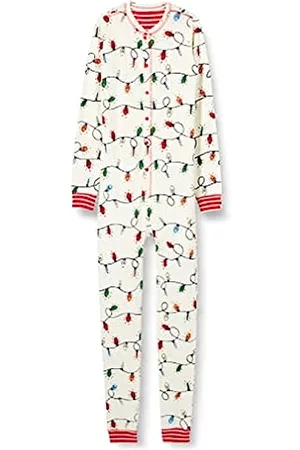 Hatley Schlafanzüge - Unisex Holiday Lights Candy Stripes and Pines Family Pyjamas Pyjamaset, Im Dunkeln leuchtende Weihnachtslichter-Kinder One Piece Pyjama, 5 Jahre Regular