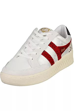 Gola Damen Sneakers - Damen Superslam Sneaker, Weiß/silberfarben/Rot, 40 EU