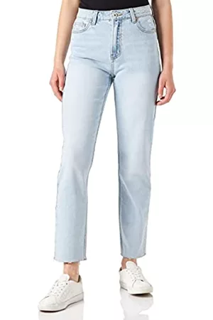 ONLY Damen Straight Jeans - Female Straight Fit Jeans ONLEmily HW Raw Ankle