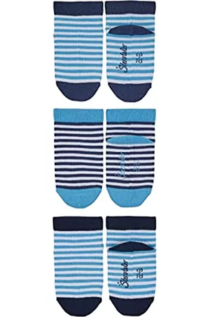 Sterntaler Baby Schuhe - Baby-Jungen Sneaker 3er-Pack Ringel Söckchen, blau, 22