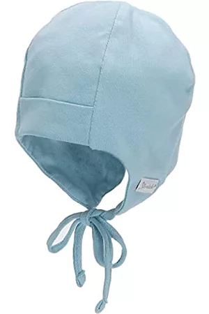 Sterntaler Baby Caps - Baby Jungen Mütze Baby Organic Cotton Mütze - Mütze Baby, Kappe Kinder - aus Uni Baumwolle mit Bindeband - bleu, 33