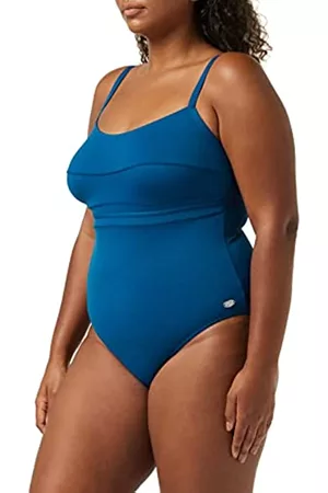 Haute Pression Damen Badeanzüge - Damen D1001 Einteiler, Blau (bleu C02), 46(Herstellergröße: 48)