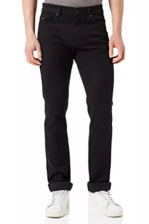 HUGO BOSS Herren Slim Jeans - Herren Delaware BC-L-C Schwarze Slim-Fit Jeans aus bequemem Stretch-Denim Schwarz 38/32
