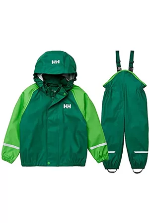 Helly Hansen Trainingsanzüge ohne Kapuze - Unisex Kinder Kids Bergen 2.0 PU-Regenset Regenanzug, grün, 104