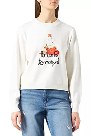 Desigual Damen Sweatshirts - Womens JERS_PAMBTOMAQUET Pullover, White, S