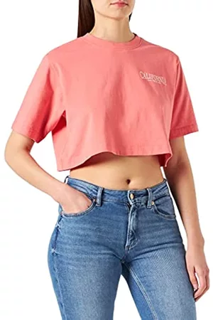 JACK & JONES Damen Bedruckte T-Shirts - JJXX Women's JXBECKY SS Relaxed Vint Tee SN T-Shirt, Tea Rose/Detail:Bright White Print CALI 3, M