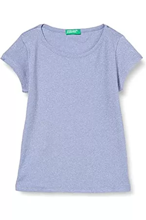 Benetton Mädchen T-Shirts - Mädchen T 3N2DC101Z Kurzarm Shirt, Azzurro 28W, 2XL