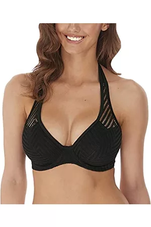 Freya Damen Bikinis - Womens Urban Underwire Banded Halter Bikini Top, 34F, Night