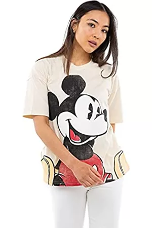 Disney Damen Shirts - Damen Mickey sitzend T-Shirt, Sand, 36