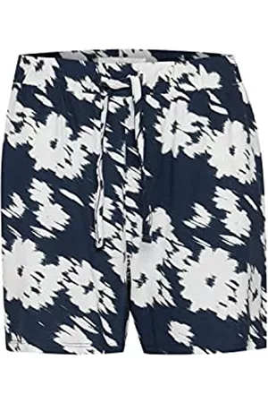 Ichi Damen Shorts - IHLISA SHO7 Damen Chino Shorts Bermuda Kurze Hose mit Allover-Print, Größe:L, Farbe:Total Eclipse Flower Print (201163)