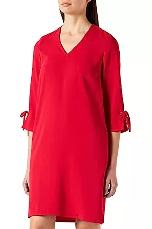 Daniel Hechter Damen Freizeitkleider - Damen V-Neck Dress Kleid, Rot (Red 300), (Herstellergröße: 36)