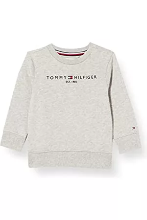 Tommy Hilfiger Sweatshirts - Kinder Unisex Sweatshirt Essential Sweatshirt ohne Kapuze, Grau (Light Grey Heather), 14 Jahre