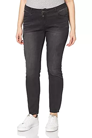 Timezone Damen Cropped Jeans - Damen Tight AleenaTZ Freizeithose, Soft Black wash, 26