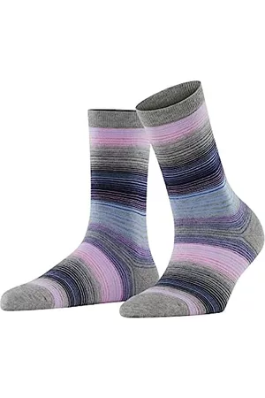 Burlington Damen Socken & Strümpfe - Damen Socken Stripe W SO Baumwolle gemustert 1 Paar, Grau (Light Grey 3400), 36-41