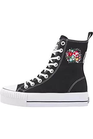British Knights Damen Schuhe - Damen Kaya HIGH Sneaker, Schwarz Geblümt, 40 EU